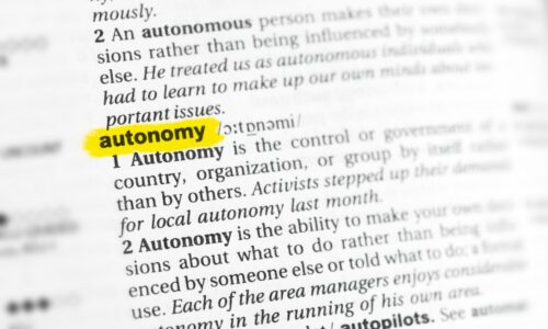 a dictionary entry explaining "autonomy"