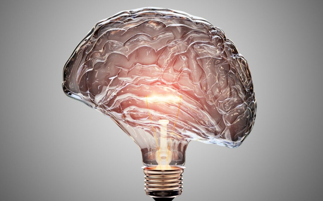 a light bulb in the shape of a brain